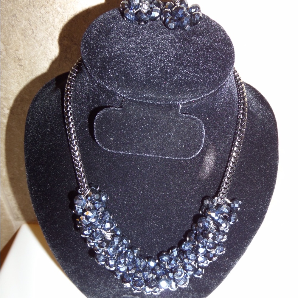 NEW! Dark Blue Sparkle Necklace